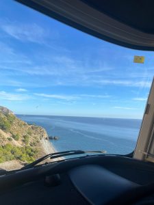 Panorámica desde autocaravana costa de Málaga