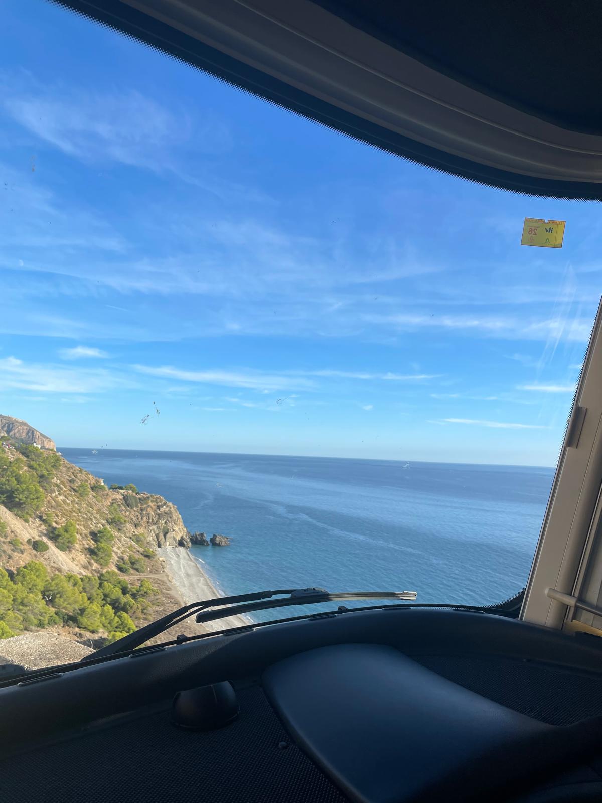 Panorámica desde autocaravana costa de Málaga
